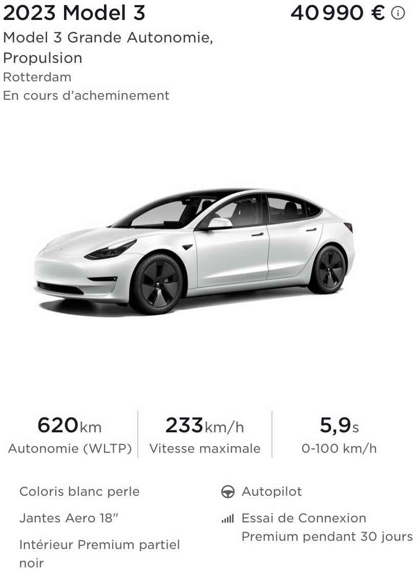 Nouvelle Tesla modèle 3 Grande Autonomie en France bonus écologique