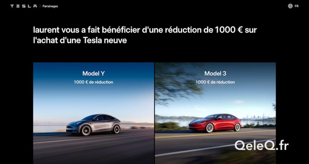 comment avoir réduction Tesla code parrain