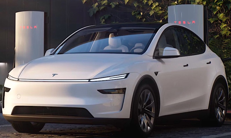 photo et vidéo nouveau look de la tesla model Y version 2025