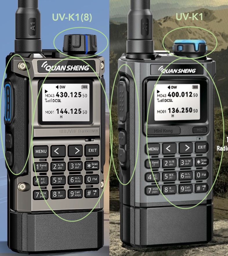 quelle différence entre les deux versions UV-K1 et UV-K1(8
