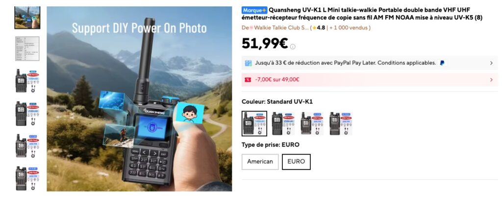 ou acheter UV-K5 à quel prix